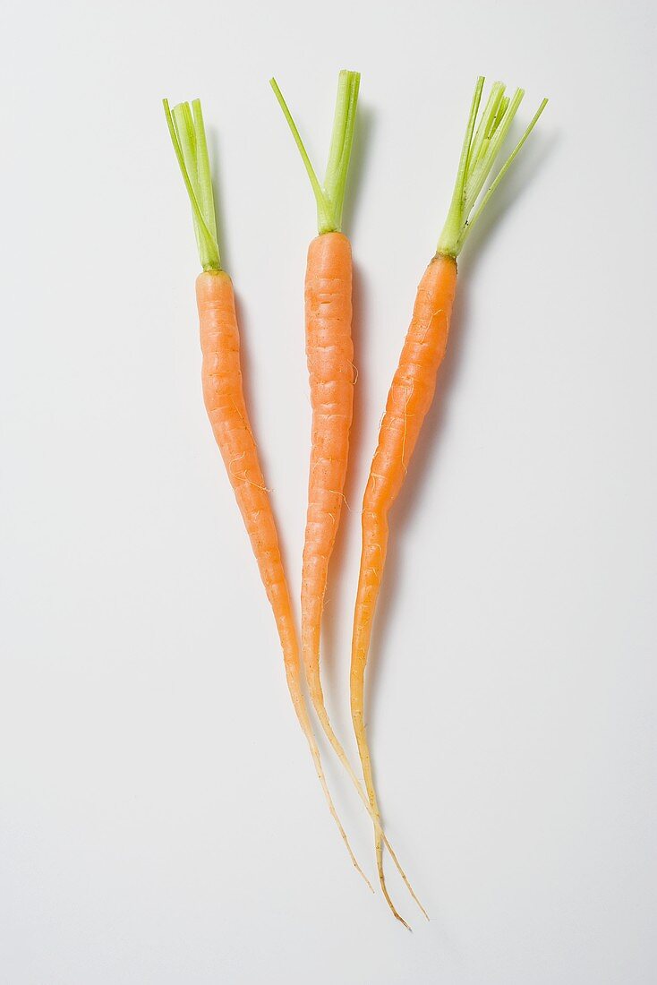 Three young carrots