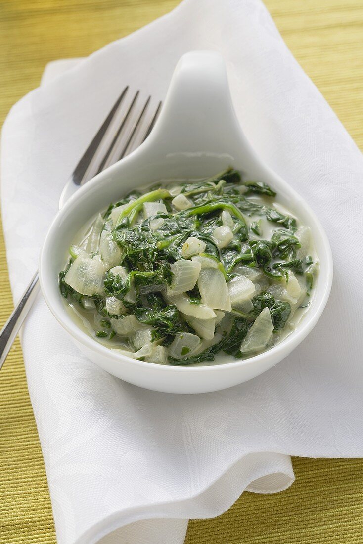 Spinach with onions