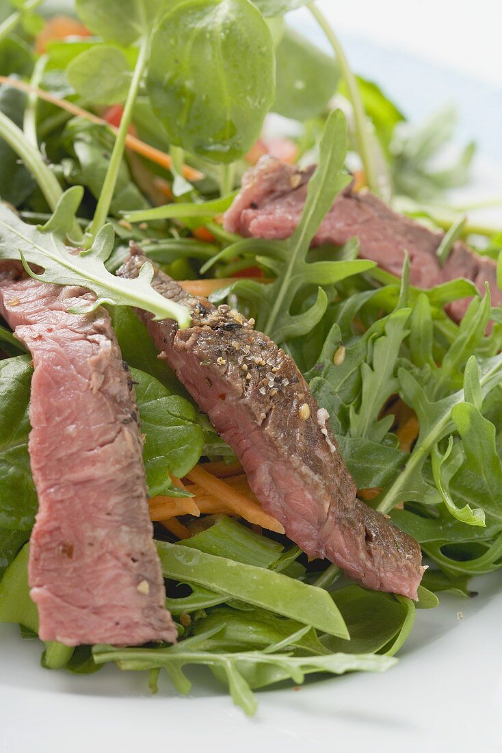 Steak salad (detail)
