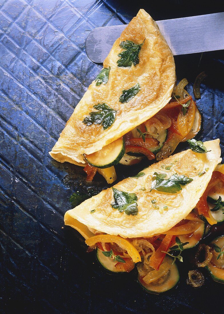 Pancakes with Zucchini; Bell Pepper & Onion
