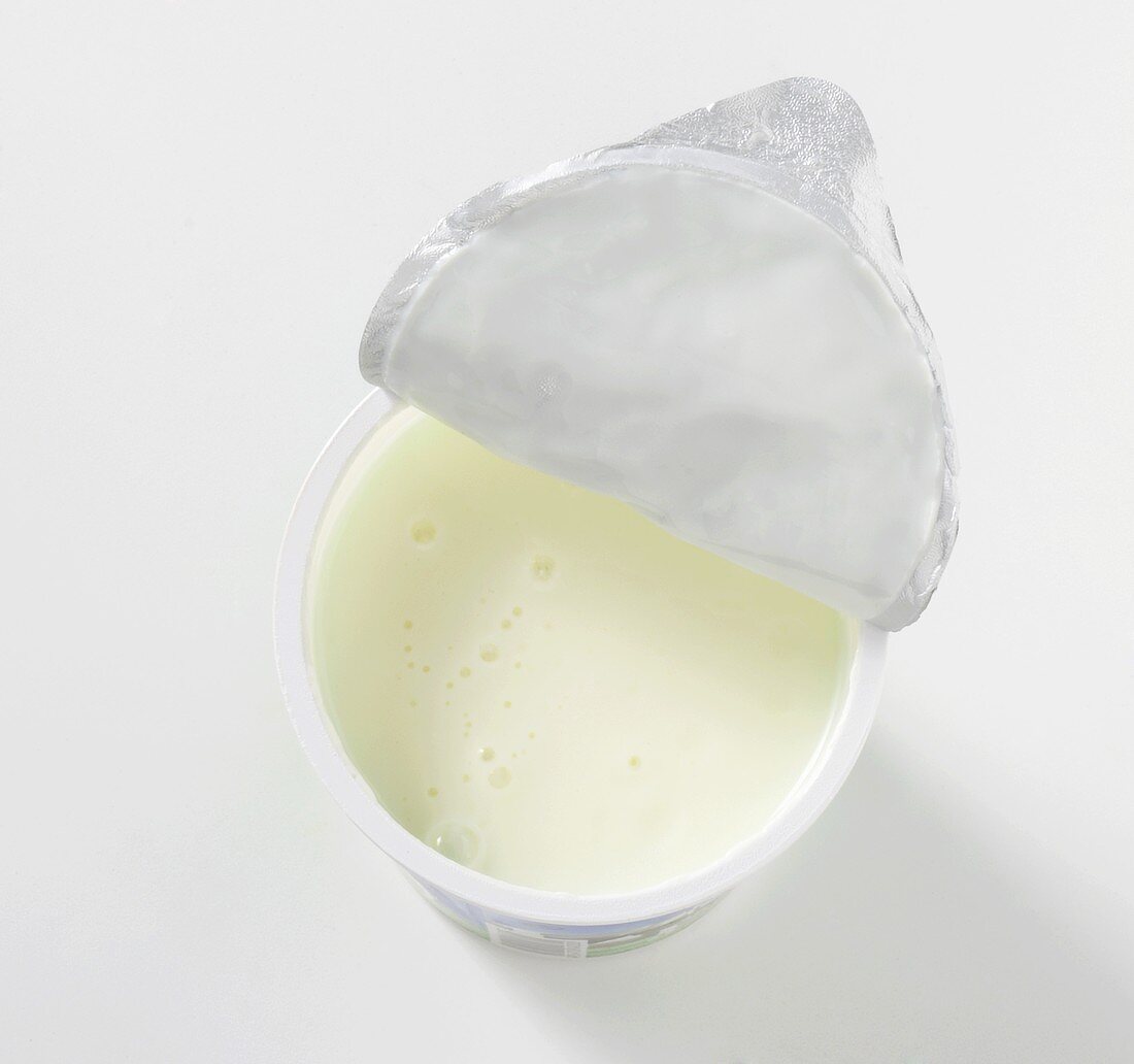 Buttermilk in an opened tub