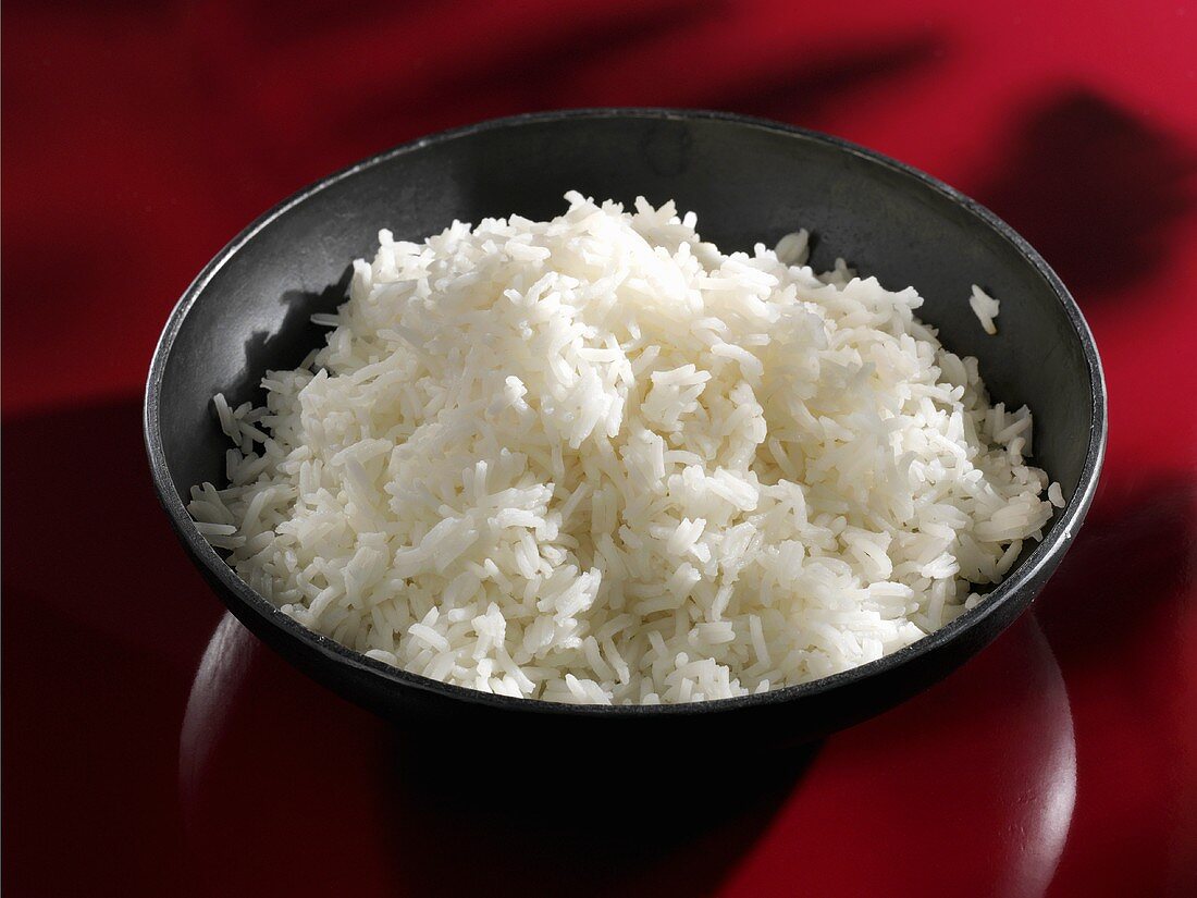 Cooked basmati rice in a bowl