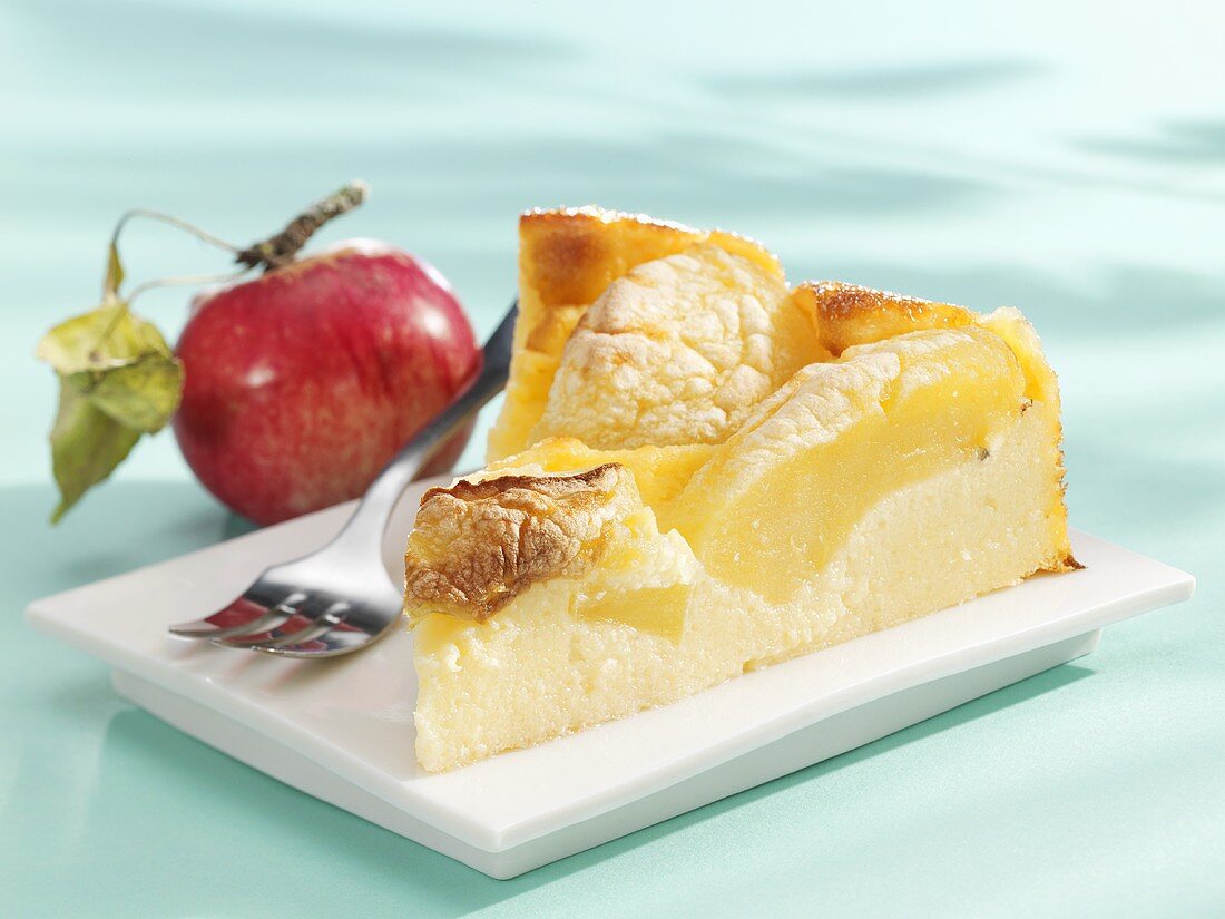 Stück Vanille-Apfel-Kuchen