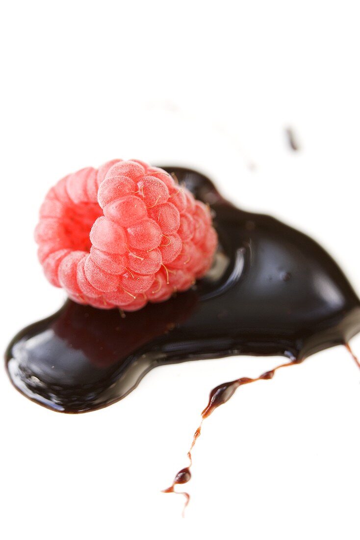 Raspberry in chocolate sauce