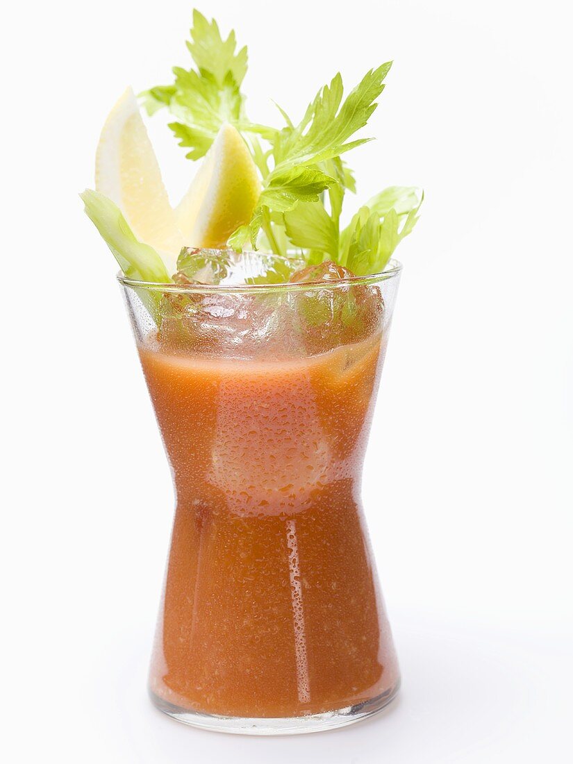 Bloody Mary with celery and lemon