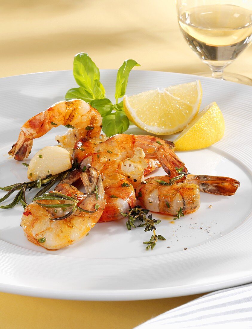 Grilled prawns