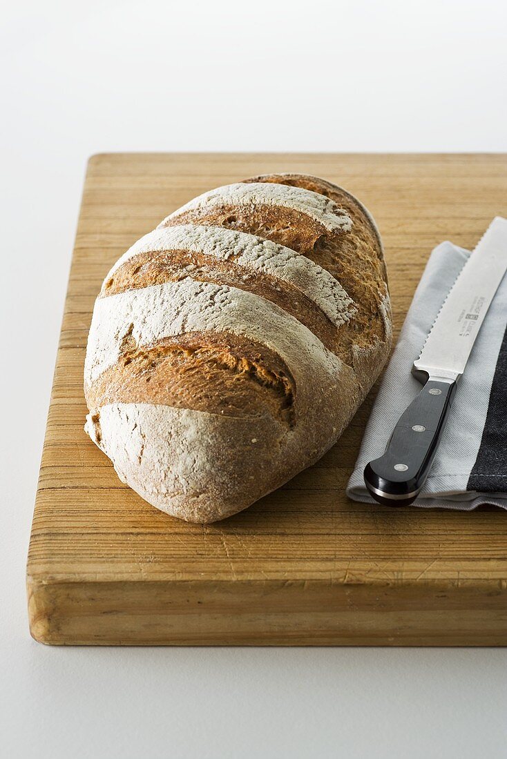 A loaf of light rye bread