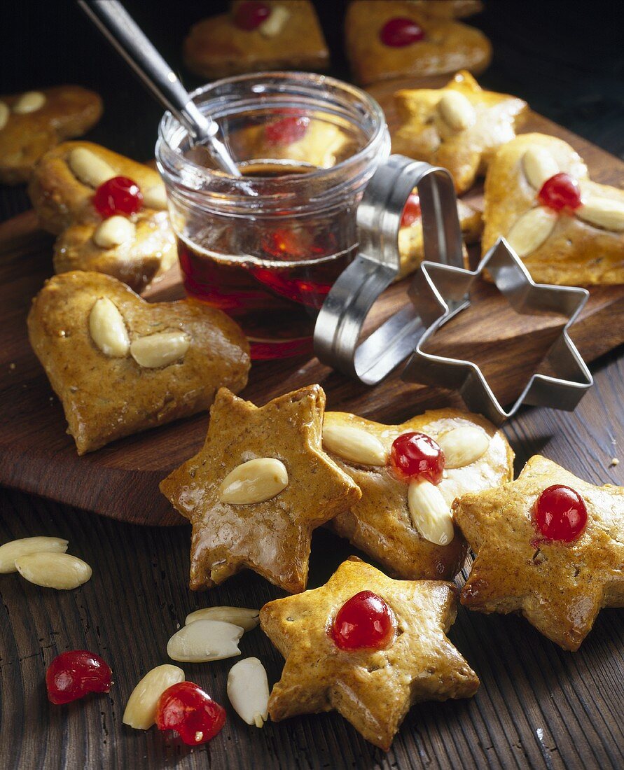 Gingerbread stars and hearts