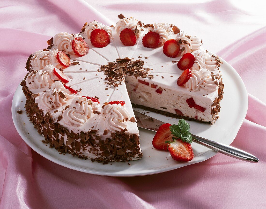 Strawberry quark cake