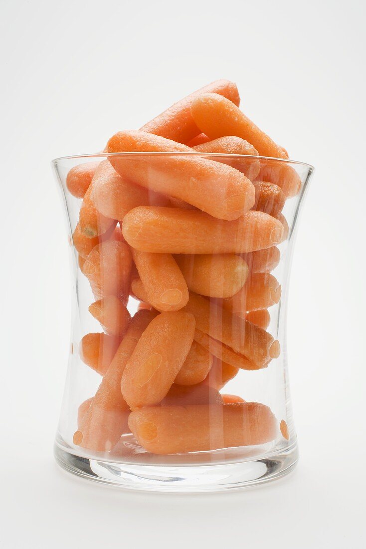 Baby carrots in glass