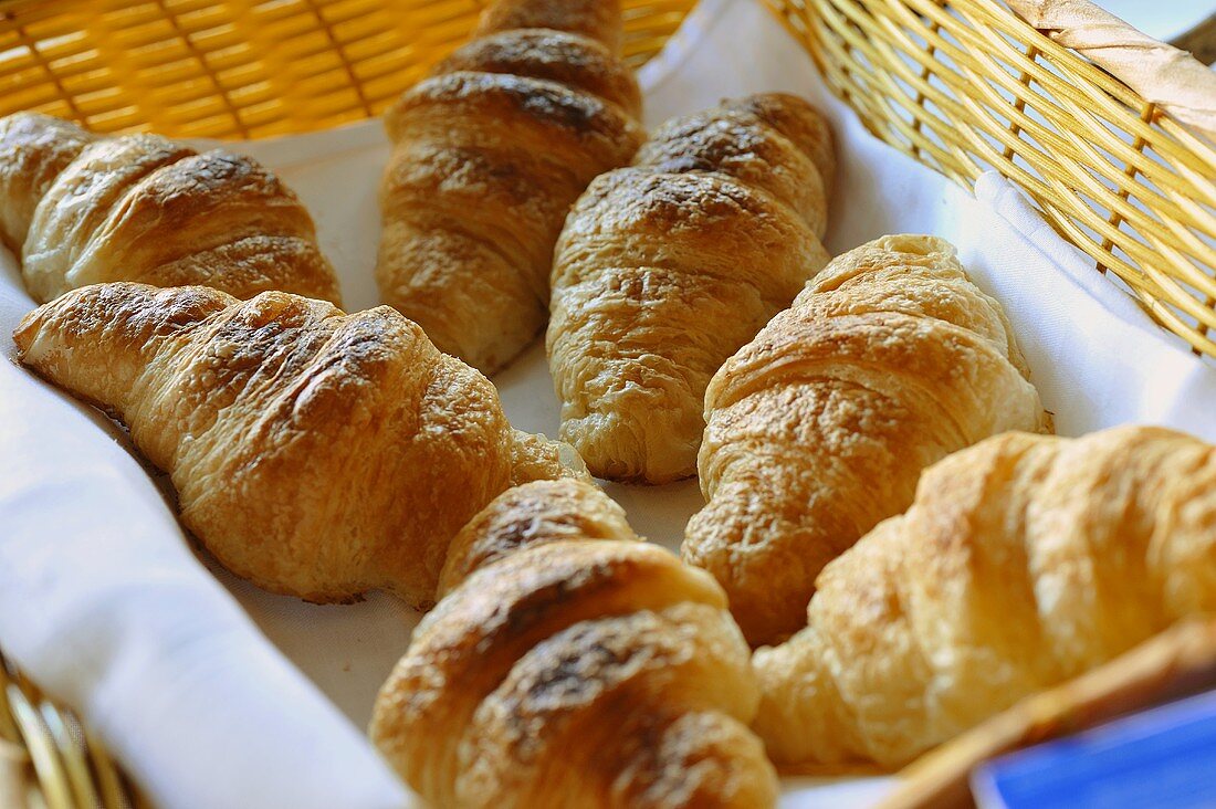 Croissants in a bread basket