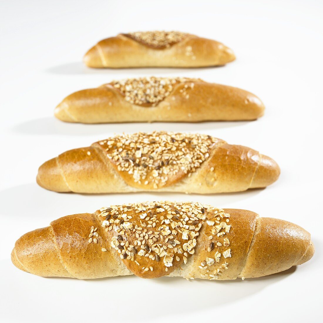 Four grain baguettes rolls