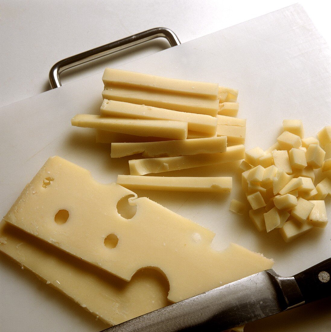 Piece of Emmenthal; Strips & Cubes