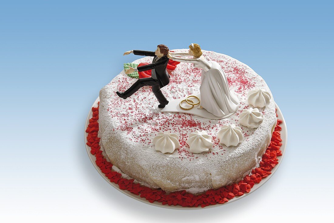 Wedding cake (marzipan-covered)