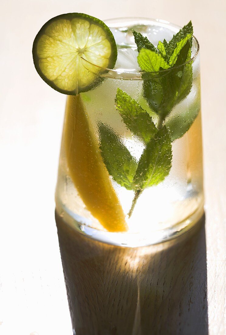 Cocktail with Lime, Mint and Mango