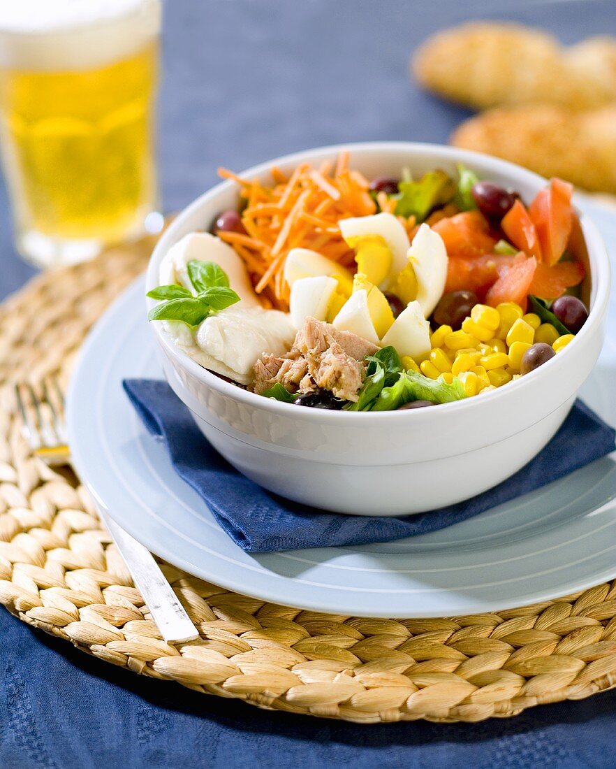 Mixed salad in a small bowl