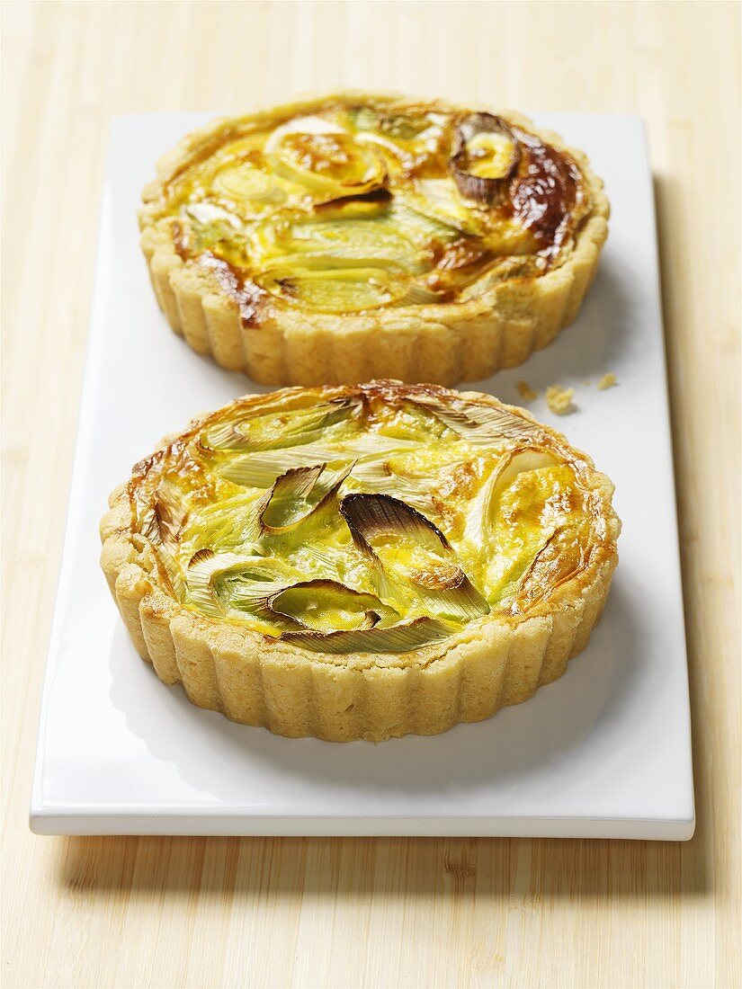Two leek quiches