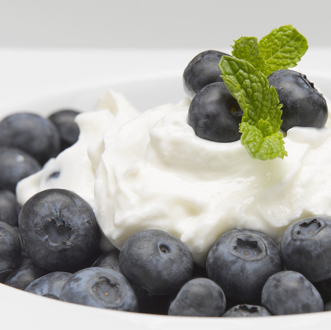 Greek Yogurt with Blueberries and Mint