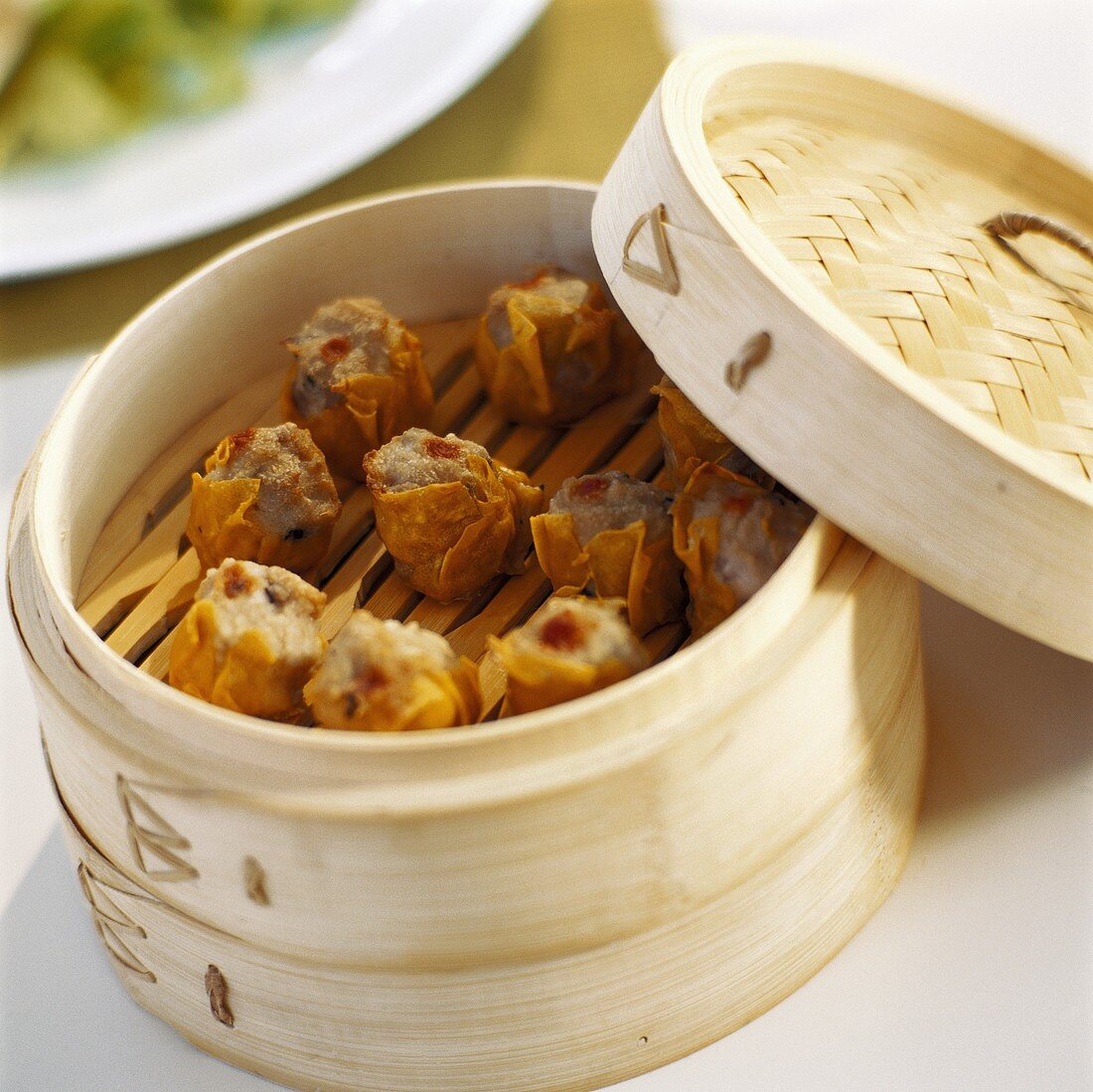 Appetisers in bamboo basket