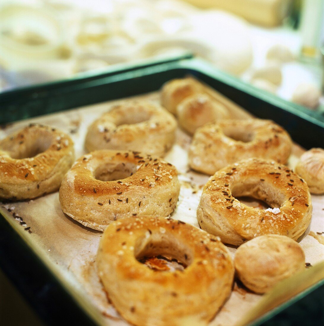 Bagels with caraway seeds