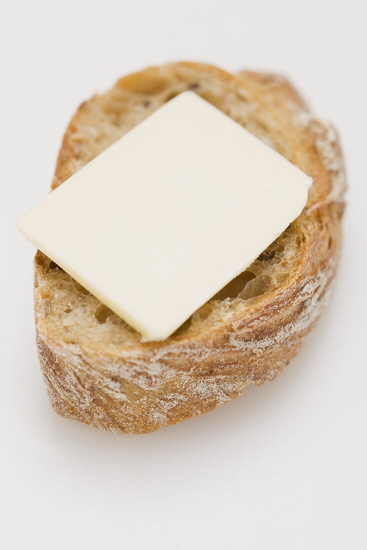 Slice of butter on bread