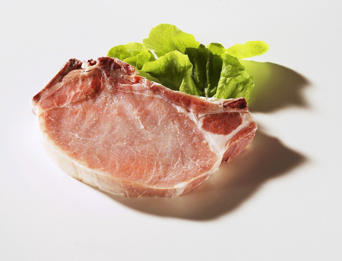 Raw Kassler (cured pork) chop
