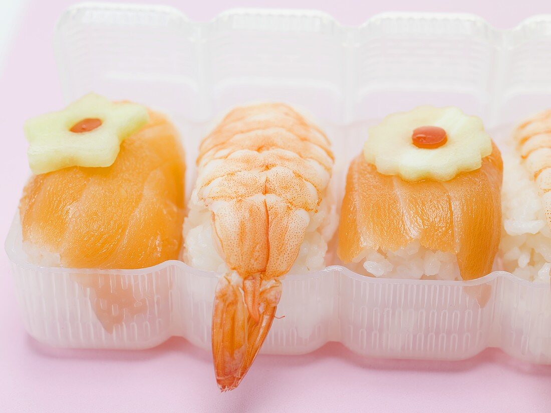 Sushi to take away (close-up)