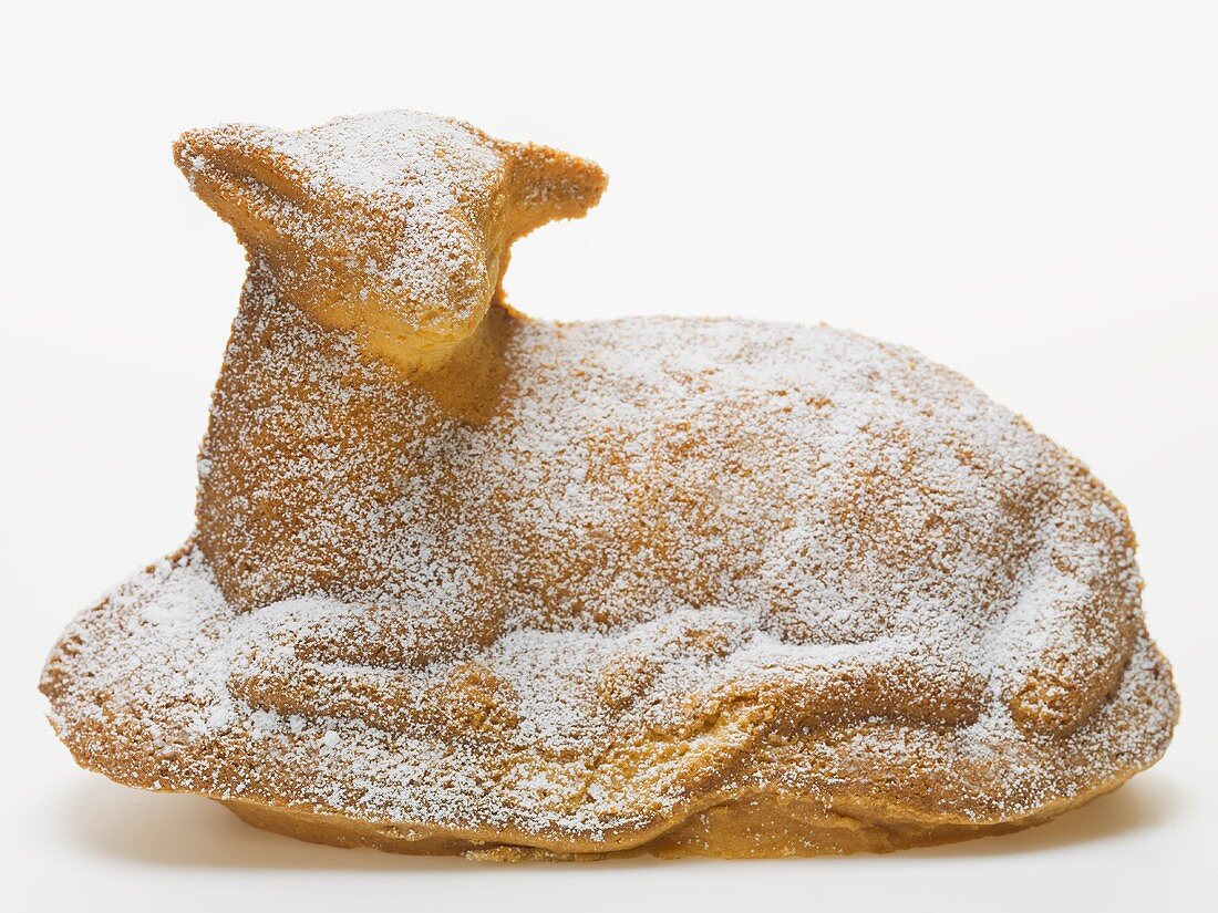 Baked Easter lamb with icing sugar