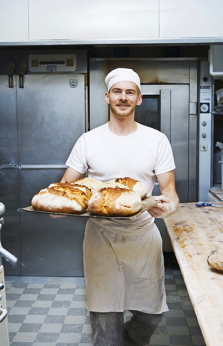 Baker in a Swedish bakery