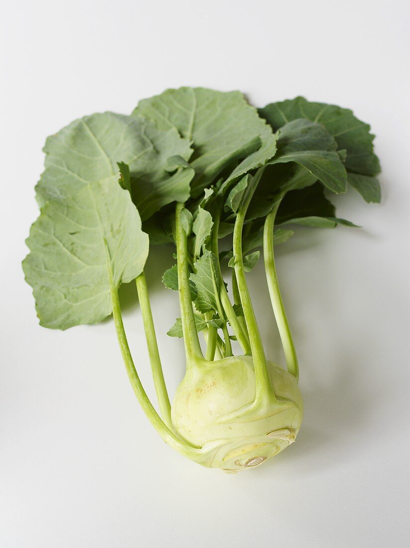 Kohlrabi auf weißem Untergrund