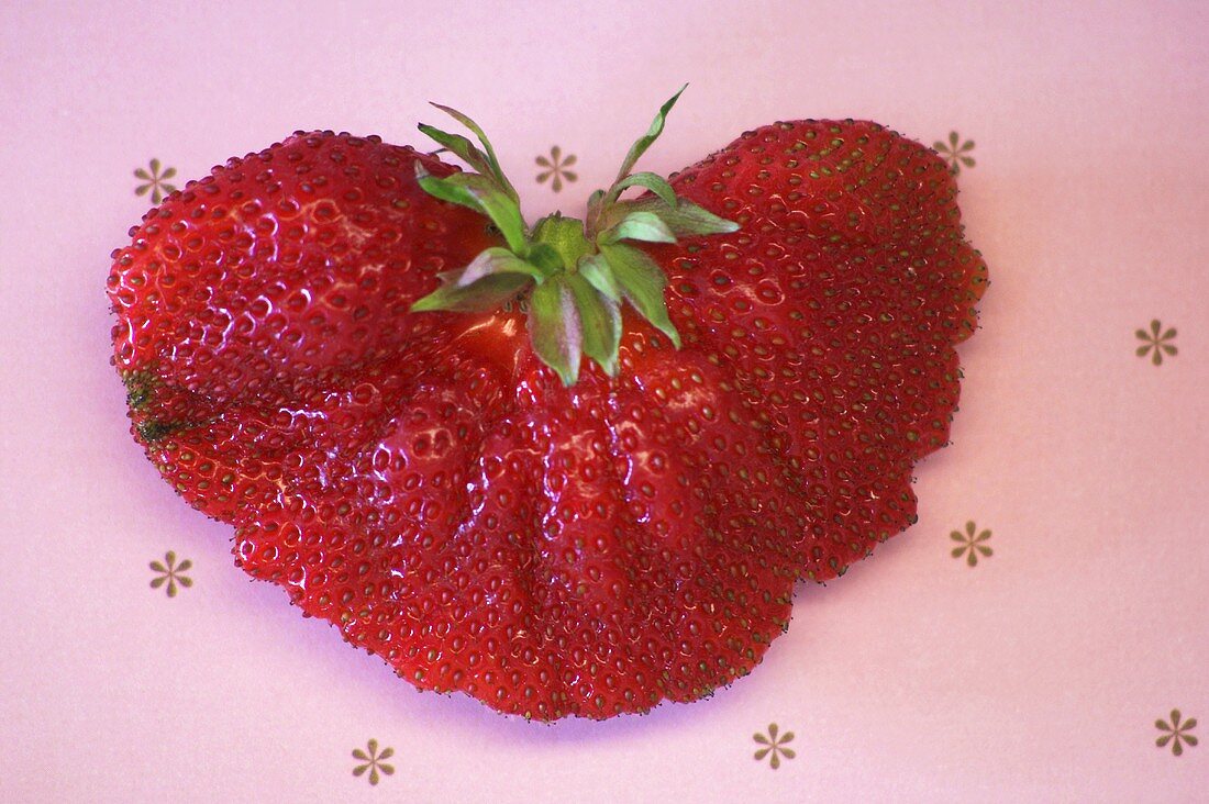 A heart-shaped strawberry
