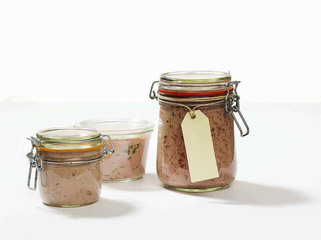 Three jars of liver sausage