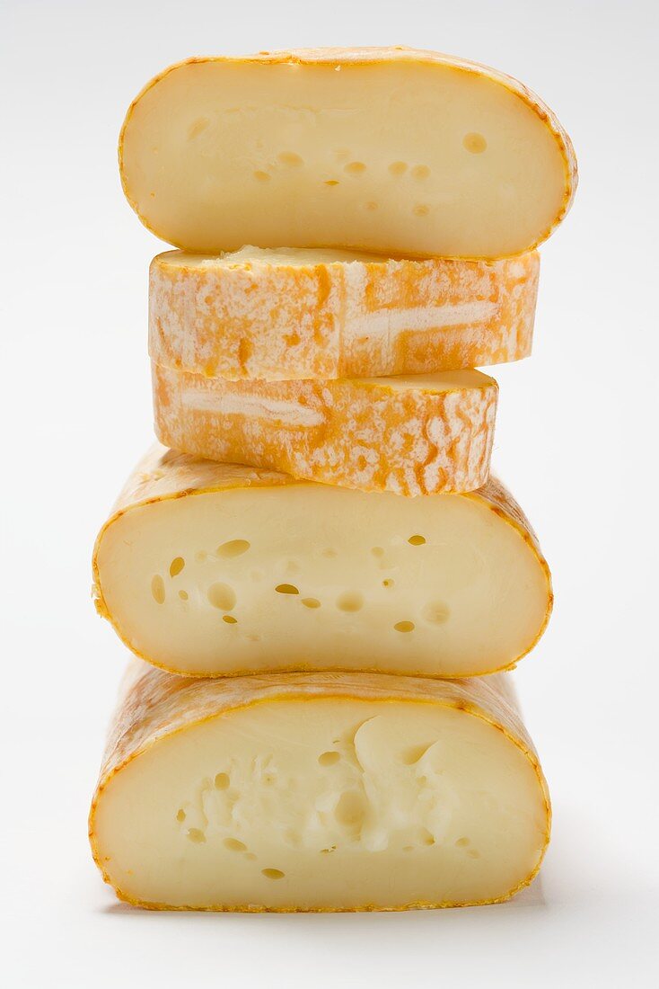 Cow's milk cheeses, stacked