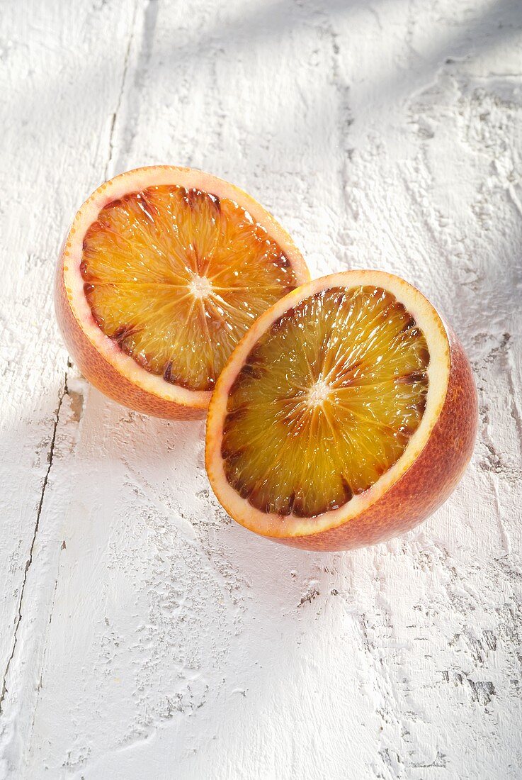 Blood orange, halved