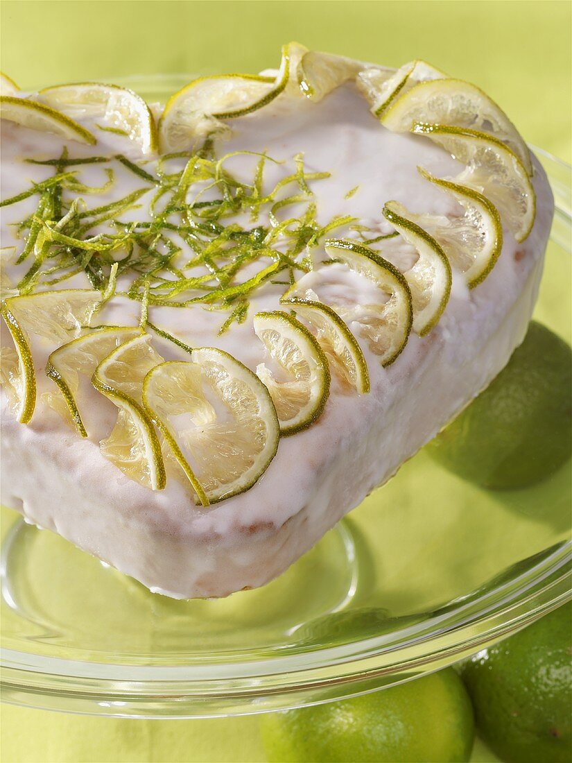 Heart-shaped lime cake with Caipirinha