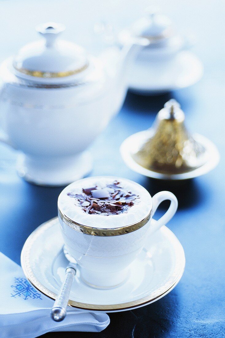 Cappuccino and tea