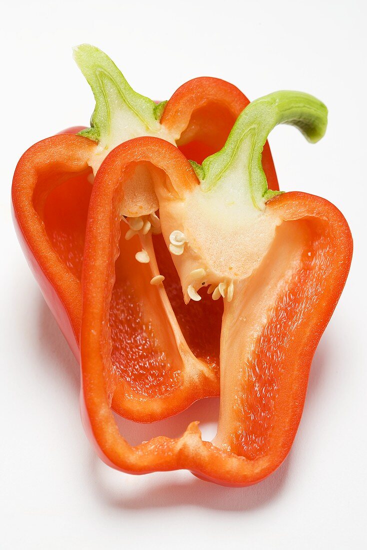 Slices of red pepper with stalk
