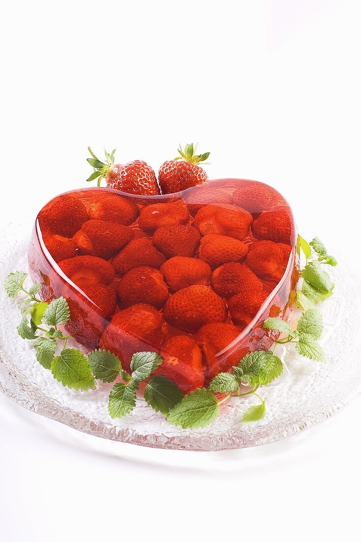 Heart-shaped strawberry jelly