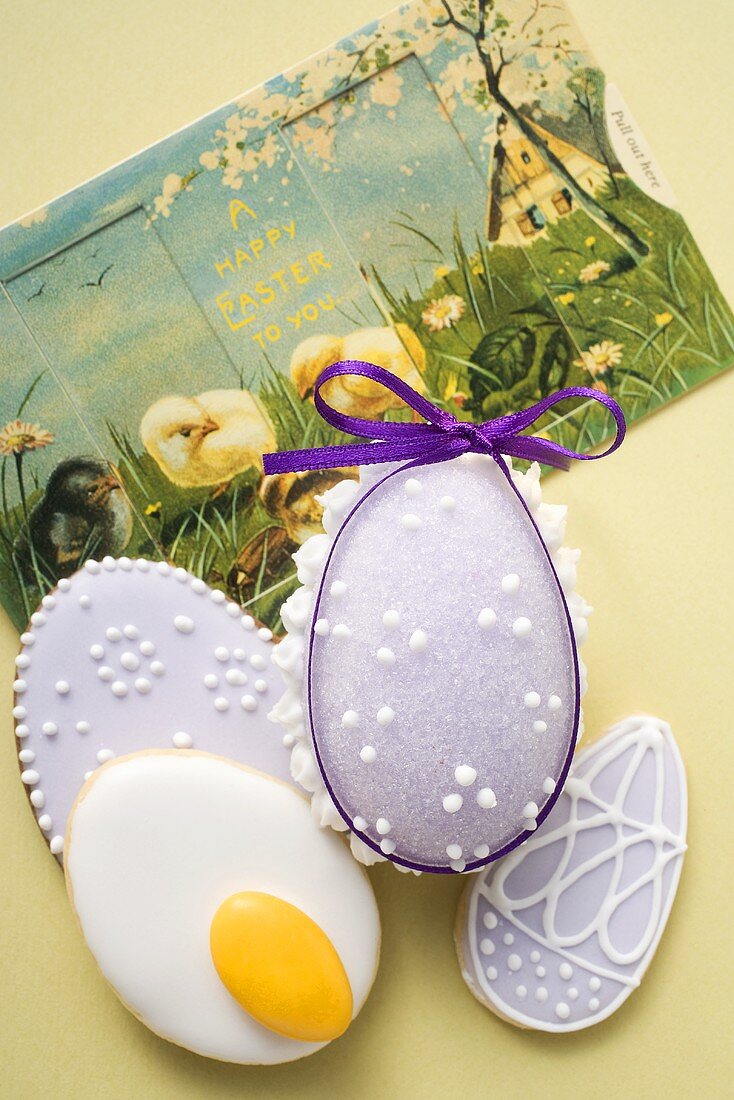 Sugar egg, Easter bicuits and Easter card