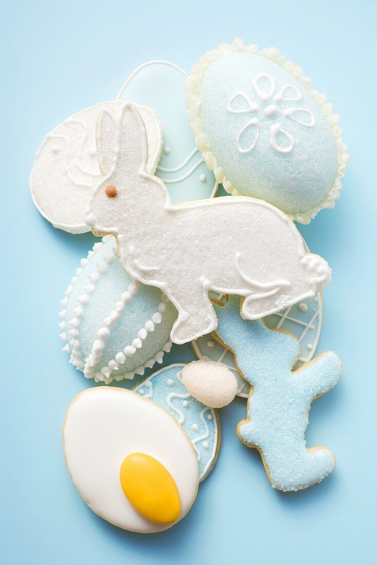 Assorted Easter biscuits and sugar eggs