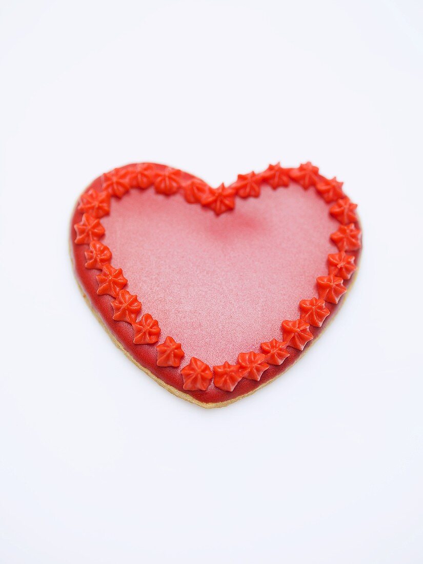 Red heart-shaped biscuit