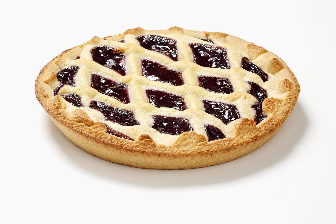 Blueberry pie with pastry lattice