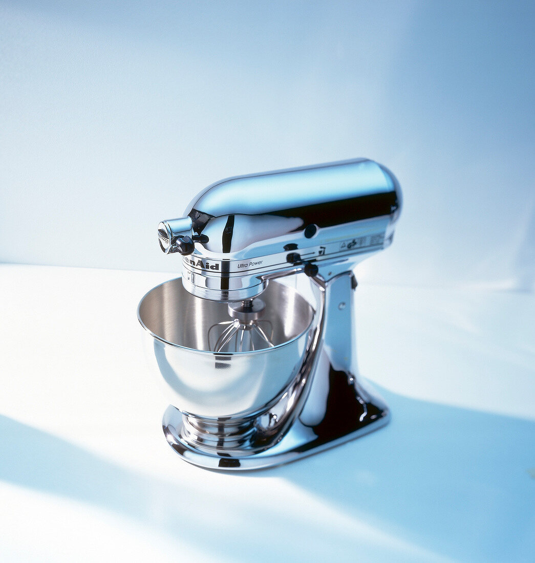 Close-up of mixer on white background