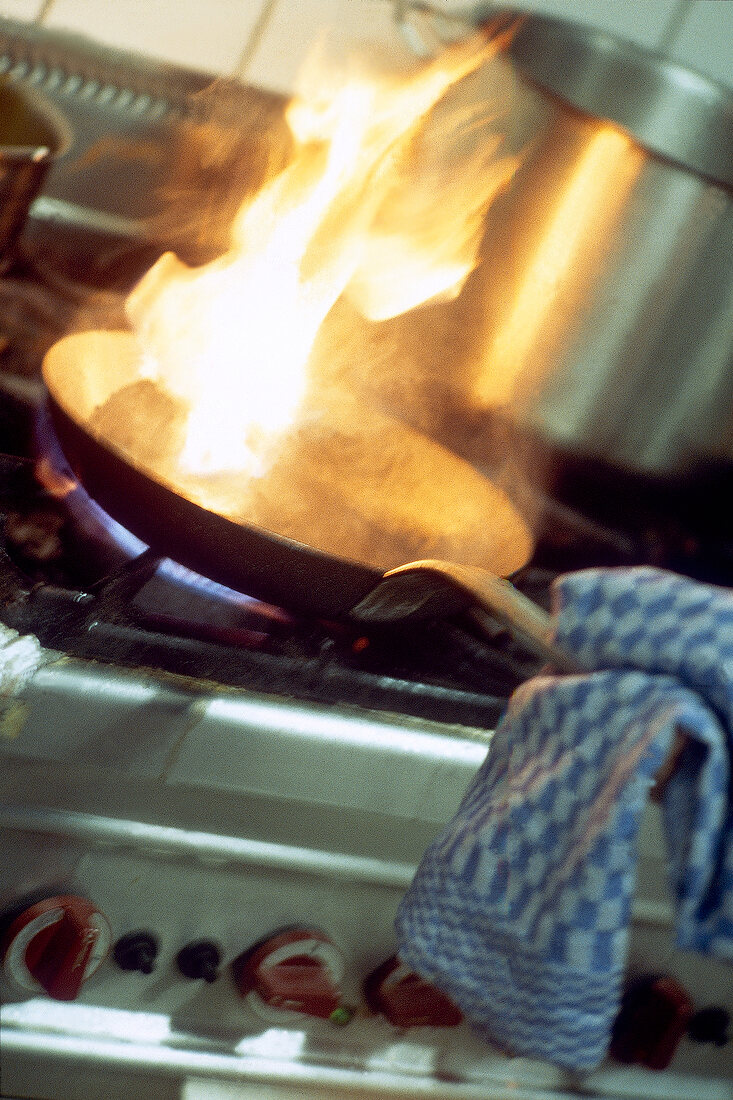 Flame rising out of furnace