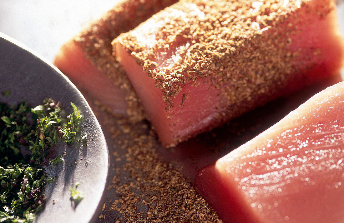 Weißer Thunfisch mit Albacore-Salat, Vorbereitung und Zutaten