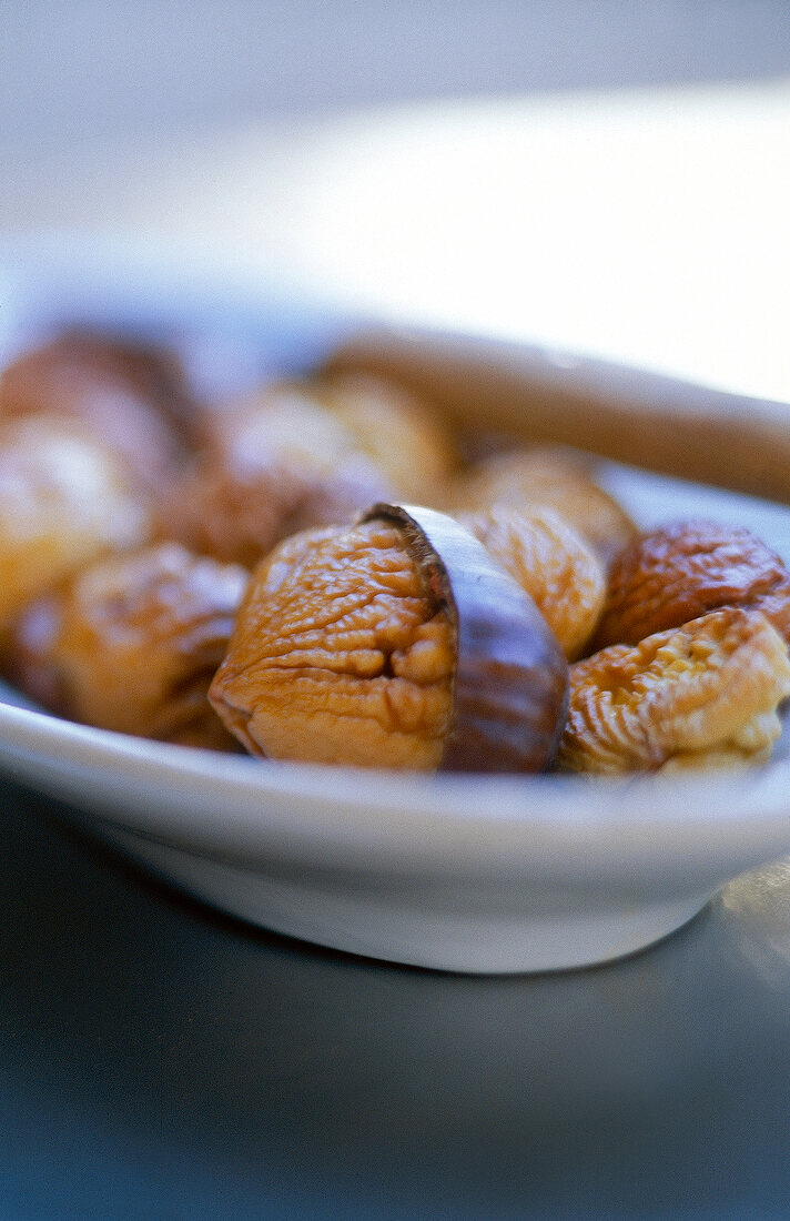 Close-up of chestnuts in bowl