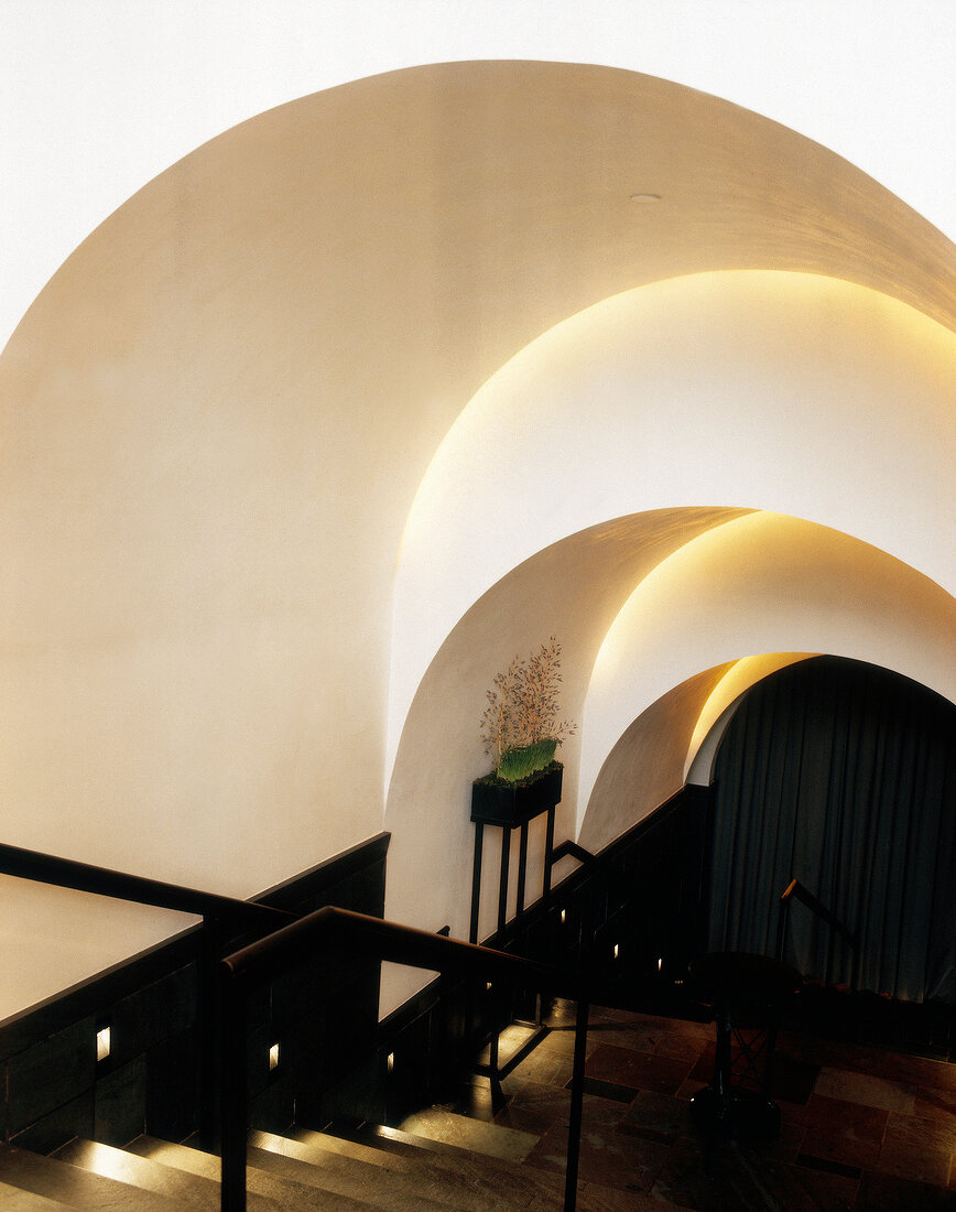 Elegant staircase with round arches in Bryant Park Hotel, New York, United States