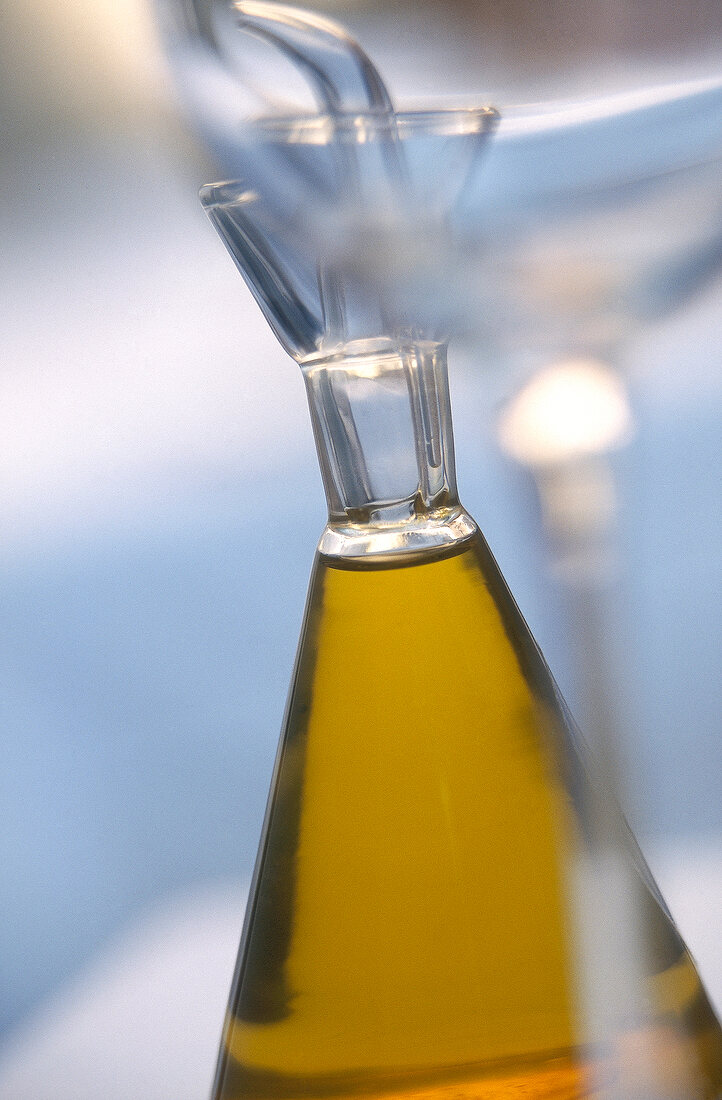 Close-up of bottle of olive oil from Provence