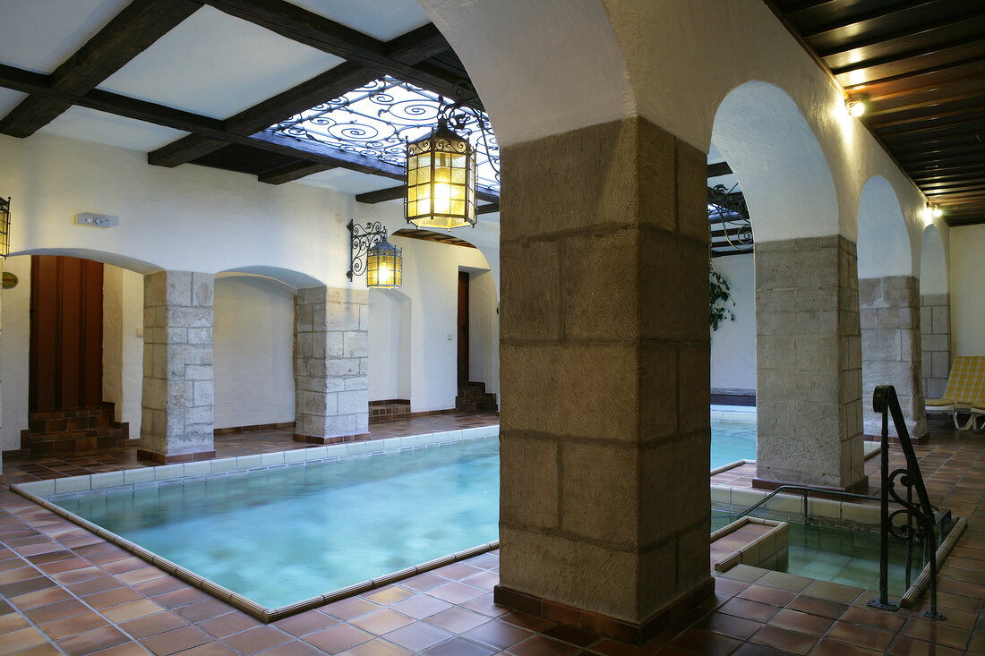 Swimming pool in a restaurant