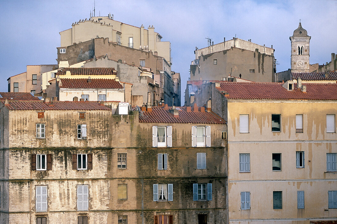 Residential buildings in Bonifacio, Corsica, France